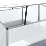 vidaXL Povišena vrtna gredica sa staklenikom 100 x 100 x 85 cm srebrna | shoptok.hr