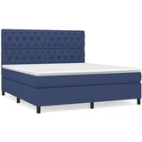  Box spring postelja z vzmetnico modra 160x200 cm blago, (20884315) | Shoptok.si