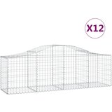  Lučne gabionske košare 12 kom 200x50x60/80 cm pocinčano željezo | shoptok.hr