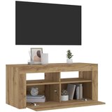 vidaXL TV omarica z LED artisan hrast 90x35x40 cm inženirski les | Shoptok.si