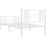  Metalni okvir kreveta uzglavlje i podnožje bijeli 90x190 cm | shoptok.hr