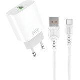 Denmen DC07T Punjač za mobilne 18W 3,6A Fast + Type C kabl BELI Cene