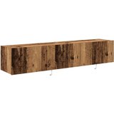 TV stenske omare z LED lučmi 2 kosi stari les 80x35x31 cm | Shoptok.si