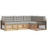 vidaXL Zunanja garnitura za sedenje 5 pcs Bela in svetlo siva, (5000282172) | Shoptok.si