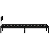  Okvir za krevet od masivne borovine crni 100 x 200 cm | shoptok.hr
