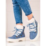 SHELOVET Women's blue snow boots with sheepskin coat Cijene