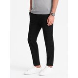 Ombre Men's pants with a classic cut in a delicate check - black | ePonuda.com