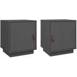  Noćni ormarići 2 kom sivi 40 x 34 x 45 cm od masivne borovine | shoptok.hr