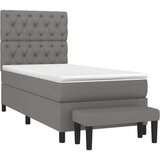  Box spring postelja z vzmetnico temno siva 80x200 cm blago, (20789833) | Shoptok.si