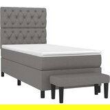 Kreveta s oprugama i madrac tamnosivi 80x200cm od tkanine | shoptok.hr
