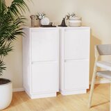  Komode 2 kom bijele 31,5 x 34 x 75 cm od masivne borovine | shoptok.hr
