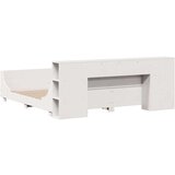  Posteljni okvir brez vzmetnice bel 200x200 cm trdna borovina, (21611444) | Shoptok.si