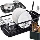Univerzalna metalna ocjedilica za posuđe i pribor 44 cm crna | shoptok.hr