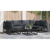 vidaXL Sjedeća garnitura za vrt 6 pcs Crna 283 x 141.5 x 71 cm | shoptok.hr