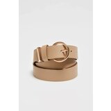 Moodo Women's belt with round buckle - beige Cene