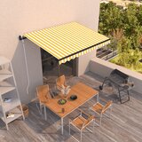 vidaXL avtomatsko zložljiva tenda 350x250 cm rumena in bela | Shoptok.si