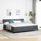  LED Box Spring Krevet s madracem Tamno siva 200 x 200 cm Baršun | Eponuda.ba