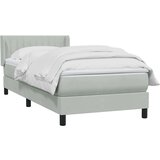 Box Spring krevet s madracem svijetlo sivi 80x220 cm samt | shoptok.hr