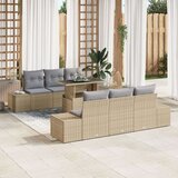  7-dijelni vrtni set sofa s jastučićima bež poliratan Cijene