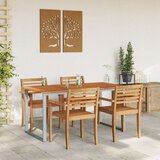 Vanjski Zunanja jedilna miza Siva 160x80x75 cm Jeklo in Masivno leseno Akacijevo | Shoptok.si