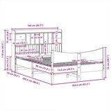 vidaXL Posteljni okvir brez vzmetnice bel 160x200 cm trdna borovina | Shoptok.si