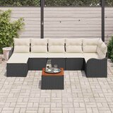  Sjedeća garnitura za vrt 8 kom. Crna i Krema poliratan 287,5 x 122,5 x 69 cm | shoptok.hr