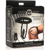 Master Series Bum-Tastic 28X Silicone Anal Plug with Harness & Remote Control Black Cene