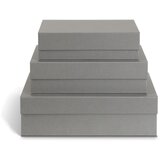 Bigso Dekorativne sive kartonaste škatle za shranjevanje v kompletu 3 ks s pokrovom 42,5x29,5x13 cm Kian Paper Laminate – | Shoptok.si