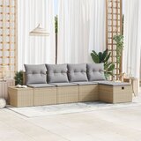 vidaXL 5-dijelni vrtni kauč set s jastučićima Bež Poli Ratan | shoptok.hr
