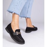 Gemre Black eco-suede loafers with rhinestones Minilla | Shoptok.si