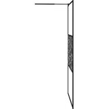 Pregrada za tuš 115 x 195 cm staklo ESG s uzorkom kamena crna | shoptok.hr