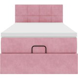 vidaXL Otomanski posteljni okvir z vzmetnico roza 90x200 cm žamet | Shoptok.si