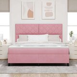  Box Spring Postelja z Blazino & LED Roza 180x200 cm Žamet, (22049281) | Shoptok.si