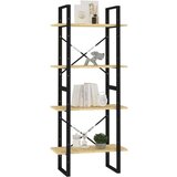 vidaXL Knjižna omara 4-nadstropna 60x30x140 cm trdna borovina | Shoptok.si