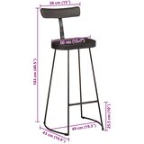  Barske stolice 2 kom. Crne 49x43x103 cm Masivno drvo boje manga | shoptok.hr