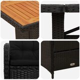  Vanjski set za objedovanje 7 kom. Crna poliratan | shoptok.hr