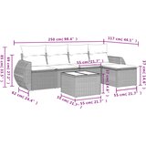  6-dijelni set vrtnih sofa s jastucima bež od poliratana bež i krem | Shoptok.si