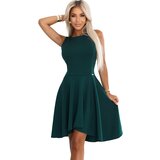 Numoco 575-2 Flared dress with a spectacular longer back – bottle green | Eponuda.ba