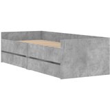  Okvir kreveta s ladicama boja betona 75 x 190 cm za jednu osobu | shoptok.hr