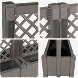  Velika saksija s rešetkom 2 pcs Siva 200 x 43 x 133,5 cm PP | Shoptok.si