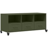Maison Chic TV omarica - TV enota - Televizijska omarica olivno zelena 100,5x39x43,5 cm jeklo, (21701425) | Shoptok.si