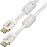 MaxTrack HDMI kabel HDMI-A vtič, HDMI-A vtič 1.5 m bela C 216-1,5 L 4K UHD, zaščiten, avdio povratni kanal, pozlačeni konektorji, s feritnim jedrom HD, (20415977) | Shoptok.si