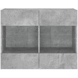 TV ormarić s LED svjetlima siva boja betona 78,5x30x60,5 cm | shoptok.hr