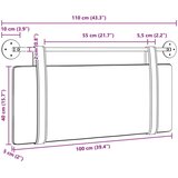  Držeće uzglavlje Zidne Oblačnosiva 110 x 55 x 5 cm tkanina - Siva boja oblaka 100 cm bez LED svjetla | shoptok.hr