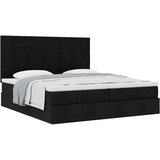 vidaXL Otomanski posteljni okvir z vzmetnicami črn 180x200 cm blago | Shoptok.si