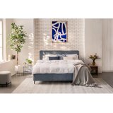 Bonami Selection Plavi tapecirani bračni krevet s madracem/letvičastim okvirom 180x200 cm Noira Slim - | shoptok.hr