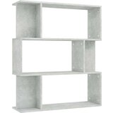 vidaXL knjižna omara/paravan betonsko siva 80x24x96 cm iverna plošča | Shoptok.si