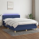 vidaXL Krevet box spring s madracem LED plavi 140x200 cm od tkanine Cijene