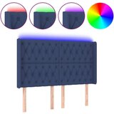  Posteljno vzglavje modro 163x16x118/128 cm blago, (20933458) | Shoptok.si
