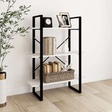 vidaXL Knjižna omara 3-nadstropna bela 80x30x105 cm trdna borovina | Shoptok.si